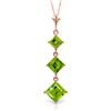 Image 1 : Genuine 2.4 ctw Peridot Necklace Jewelry 14KT Rose Gold - REF-29H7X