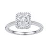 Image 1 : 0.33 CTW Diamond Square Cluster Ring 10KT White Gold - REF-30K2W