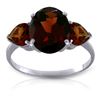 Genuine 4.1 ctw Garnet Ring Jewelry 14KT White Gold - REF-40A3K