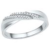 Image 1 : 0.10 CTW Diamond Double Row Crossover Ring 10KT White Gold - REF-14F9N