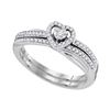 0.25 CTW Diamond Heart Bridal Engagement Ring 10KT White Gold - REF-33W8K