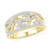Image 1 : 0.33 CTW Diamond Filigree Ring 10KT Yellow Gold - REF-32X9Y