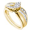Image 1 : 0.38 CTW Diamond Cluster Wedding Bridal Ring 10KT Yellow Gold - REF-44M9H