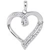 0.10 CTW Diamond Heart Pendant 10KT White Gold - REF-16H4M
