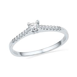 0.13 CTW Diamond Solitaire Bridal Ring 10KT White Gold - REF-14K9W