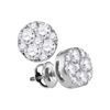 Image 1 : 1 CTW Diamond Cluster Earrings 14KT White Gold - REF-97Y4X