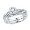 0.63 CTW Diamond Cluster Bridal Engagement Ring 10KT White Gold - REF-49M5H