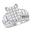 4.05 CTW Diamond Cluster Bridal Engagement Ring 14KT White Gold - REF-374K9W