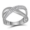 Image 1 : 0.40 CTW Diamond Crossover Ring 10KT White Gold - REF-33Y8X