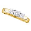 0.54 CTW Diamond 3-stone Bridal Engagement Ring 14KT Yellow Gold - REF-52W4K