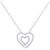 0.20 CTW Diamond Double Heart Love Pendant 10KT White Gold - REF-20W9K