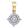 Image 1 : 0.15 CTW Diamond Circle Cluster Pendant 10KT Yellow Gold - REF-12M2H