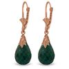 Genuine 8 ctw Created Green Sapphire Earrings Jewelry 14KT Rose Gold - REF-34K3V