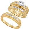 0.25 CTW His & Hers Diamond Solitaire Matching Bridal Ring 10KT Yellow Gold - REF-52F4N