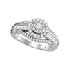 0.50 CTW Diamond Solitaire Halo Bridal Engagement Ring 10KT White Gold - REF-59K9W