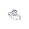 Image 1 : 0.50 CTW Princess Diamond Rectangle Cluster Ring 14KT White Gold - REF-41K9W