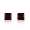 Genuine 1.75 ctw Garnet Earrings Jewelry 14KT Yellow Gold - REF-24X3M
