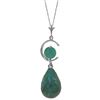 Genuine 9.3 ctw Green Sapphire Corundum & Emerald Necklace Jewelry 14KT White Gold - REF-26M9T