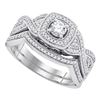 0.50 CTW Diamond Bridal Wedding Engagement Ring 10KT White Gold - REF-67Y4X