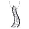 0.50 CTW Black Color Diamond Journey Love Anniversary Pendant 14k White Gold - REF-40K4W