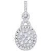 0.50 CTW Princess Diamond Soleil Cluster Pendant 14KT White Gold - REF-56W2K