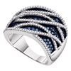 1.34 CTW Blue Color Diamond Fashion Ring 10KT White Gold - REF-87Y2X