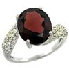Natural 6.45 ctw garnet & Diamond Engagement Ring 14K White Gold - REF-62Z3Y