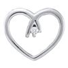Image 1 : 0.03 CTW Diamond Solitaire Heart Pendant 10KT White Gold - REF-8N9F