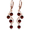 Genuine 4.95 ctw Garnet Earrings Jewelry 14KT Rose Gold - REF-53N8R