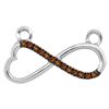 0.08 CTW Cognac-brown Color Diamond Heart Infinity Pendant 10KT White Gold - REF-14N9F