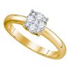 0.96 CTW Diamond Cluster Bridal Engagement Ring 18KT Yellow Gold - REF-217H4M
