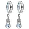 Genuine 2.15 ctw Aquamarine Earrings Jewelry 14KT White Gold - REF-80M4T