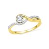 Image 1 : 0.16 CTW Diamond Solitaire Bridal Engagement Ring 10KT Yellow Gold - REF-19Y4X