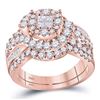 1.76 CTW Princess Diamond Soleil Bridal Engagement Ring 14KT Rose Gold - REF-179M9H