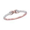 Image 1 : 0.11 CTW Diamond Infinity Knot Stackable Ring 10KT Rose Gold - REF-13Y4X