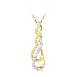 0.20 CTW Diamond Journey Pendant 10KT Yellow Gold - REF-19H4M