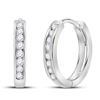 Image 1 : 0.25 CTW Diamond Hoop Earrings 14KT White Gold - REF-26H3M