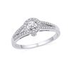 Image 1 : 0.25 CTW Diamond Solitaire Split-shank Bridal Ring 10KT White Gold - REF-26H9M