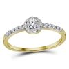 0.26 CTW Diamond Solitaire Bridal Engagement Ring 10KT Yellow Gold - REF-19N4F