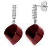 Genuine 30.65 ctw Ruby & Diamond Earrings Jewelry 14KT White Gold - REF-59M9T