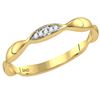 Image 1 : 0.02 CTW Diamond Contour Stackable Ring 10KT Yellow Gold - REF-7N4F