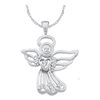Image 1 : 0.10 CTW Diamond Guardian Angel Pendant 14KT White Gold - REF-12Y8X