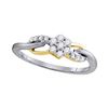 Image 1 : 0.24 CTW Diamond Flower Cluster Infinity Ring 10KT White Gold - REF-24F2N