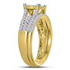 Image 2 : 1.04 CTW Princess Diamond Cluster Bridal Engagement Ring 14KT Yellow Gold - REF-82H4M