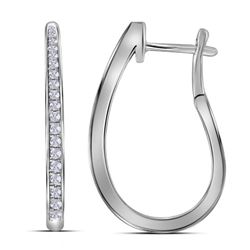 0.55 CTW Diamond In/Out Hoop Earrings 10KT White Gold - REF-44F9N