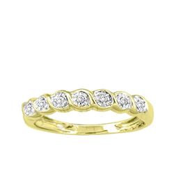 0.08 CTW Prong-set Diamond Ring 10KT Yellow Gold - REF-18Y2X
