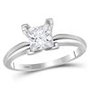 1 CTW Princess Diamond Solitaire Certified Bridal Ring 14KT White Gold - REF-299H9M