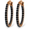 Genuine 0.81 ctw Black Diamond Earrings Jewelry 14KT Rose Gold - REF-97P2H