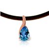 Genuine 4.7 ctw Blue Topaz Necklace Jewelry 14KT Rose Gold - REF-32T3A