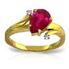 Image 1 : Genuine 1.51 ctw Ruby & Diamond Ring Jewelry 14KT Yellow Gold - REF-56P3H